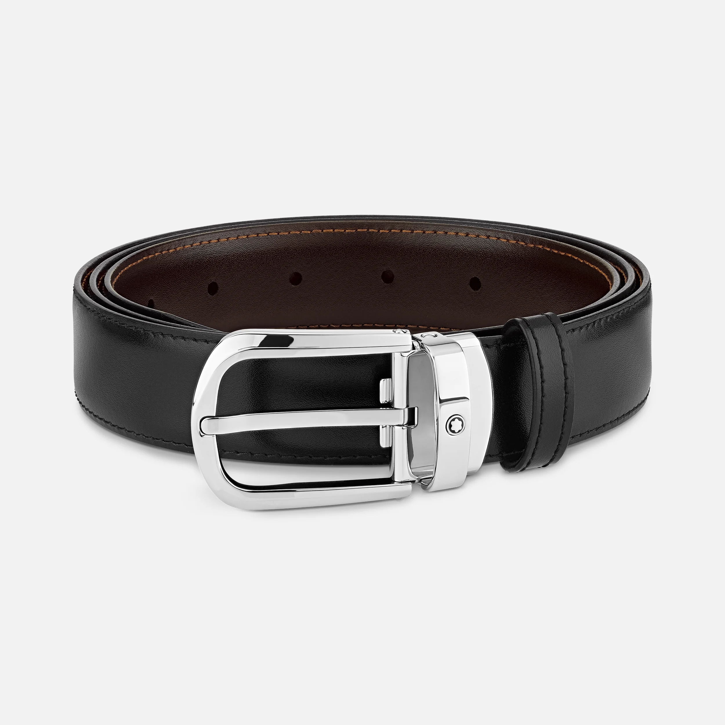 w2500 (10) Montblanc Cintura reversibile in pelle nera/marrone 30 mm - immagine 1