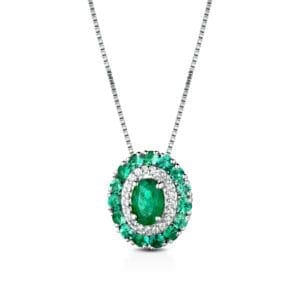 Collana Girocollo Crusado Oro, Diamanti e Smeraldi